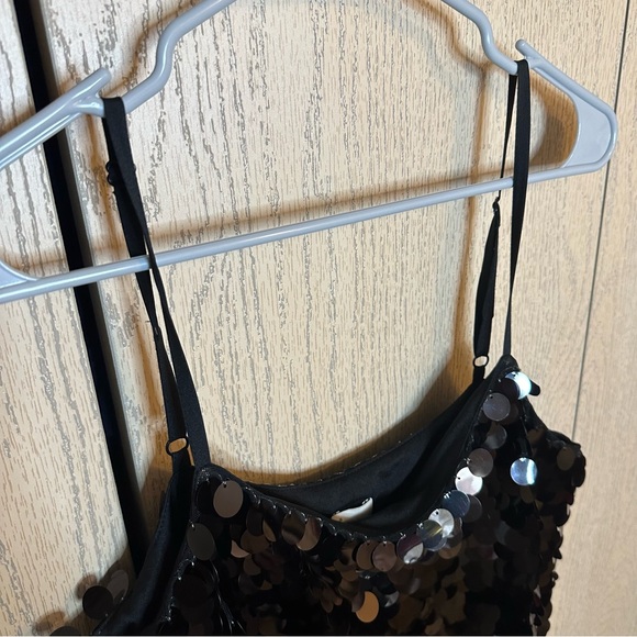 A New Day Black Sequined Spaghetti Strap Dress XXL NEW - Picture 5 of 7